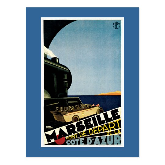 Marseille Vintage French Travel Poster Postcard