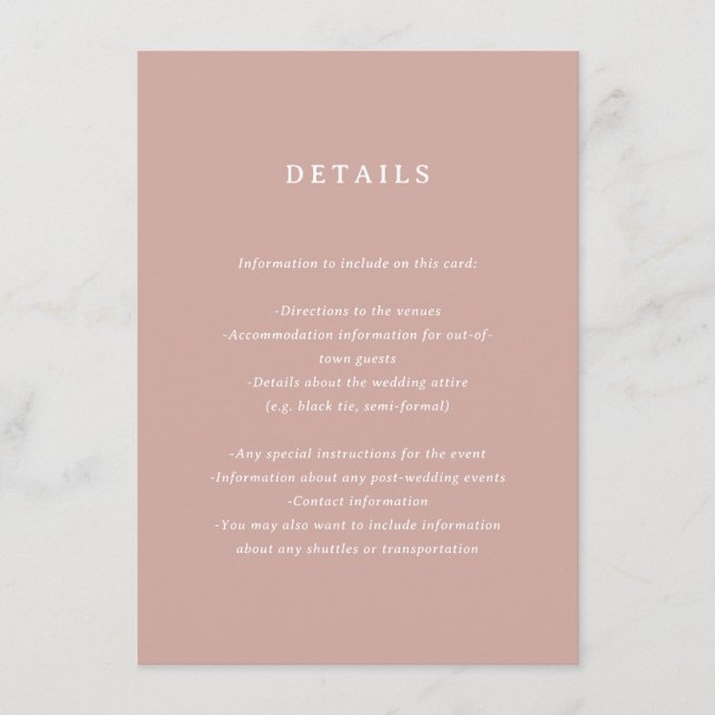 Marseille Wedding Enclosure Card (Front)