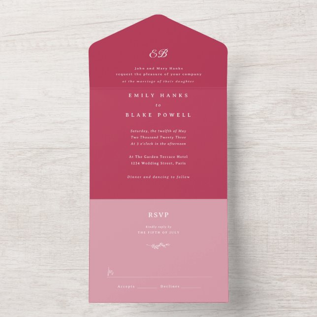 Marseille Wedding Invitation (Inside)