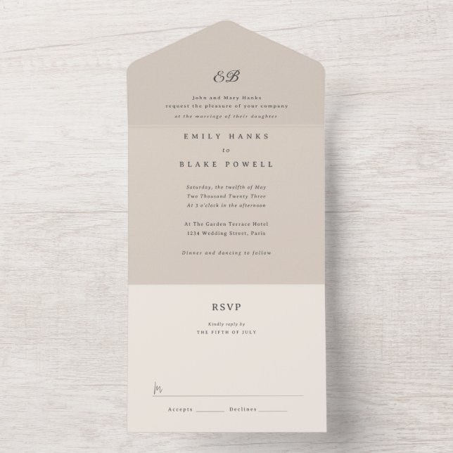 Marseille Wedding Invitation (Inside)