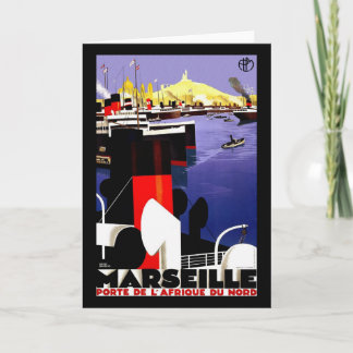 Marseilles, France Vintage Travel Card