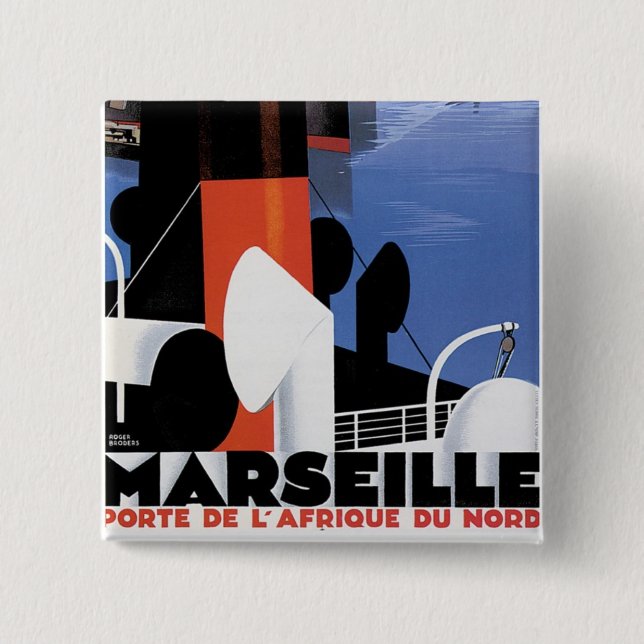 Marseilles Poster 15 Cm Square Badge (Front)