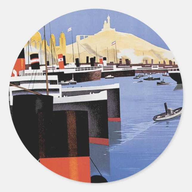 Marseilles Poster Classic Round Sticker (Front)