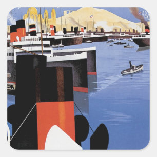 Marseilles Poster Square Sticker