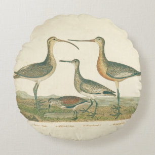 Marsh Bird Curlew Snipe Birding Round Cushion