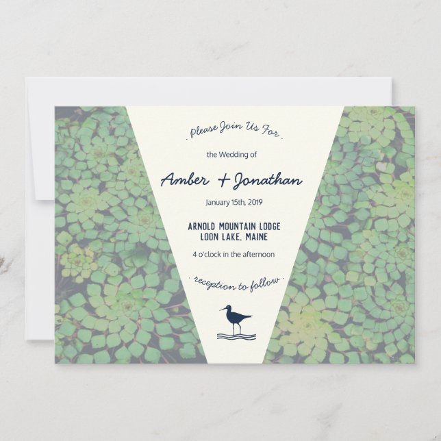 Marsh Bird Wedding Invitation (Front)