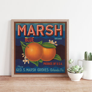 Marsh Brand   Vintage Citrus Label Poster