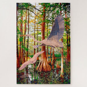 Marsh Egrets Jigsaw Puzzle