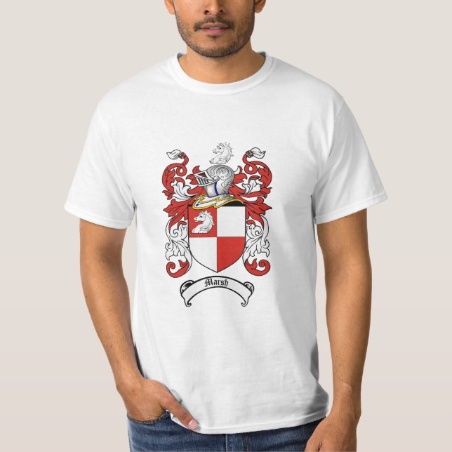 Marsh Family Crest - Marsh Coat of Arms T-Shirt (Front)