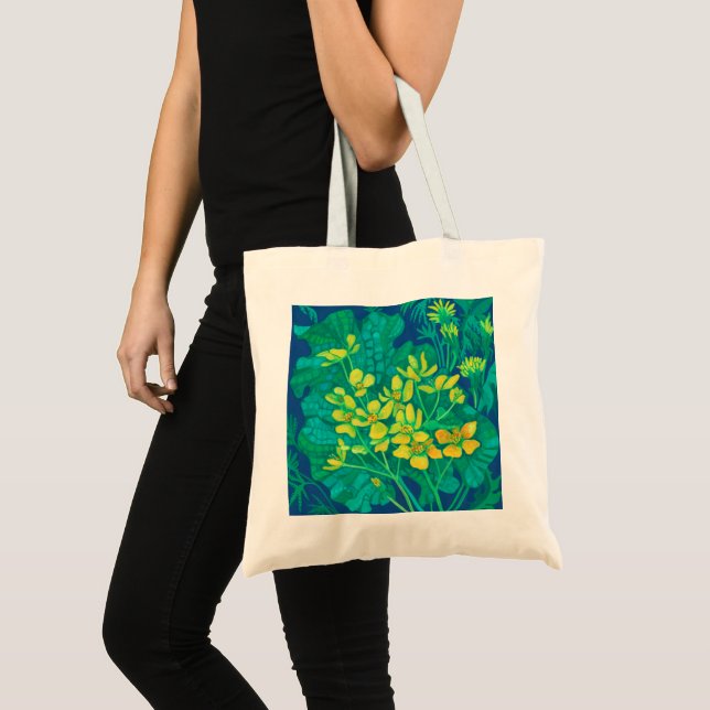 Marsh Marigold Summer Wildflowers Floral Painting Tote Bag (Front (Product))