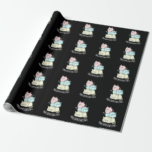 Marsh-meow-lows Funny Cat Marshmallow Pun Dark BG Wrapping Paper