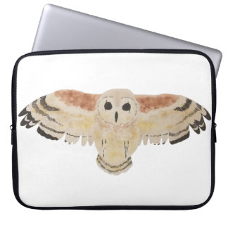 Marsh Owl Watercolor Bird Laptop Sleeve