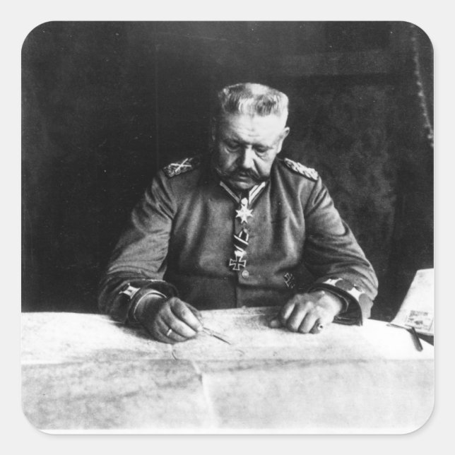 Marshal Paul von Hindenburg, 1914 Square Sticker (Front)