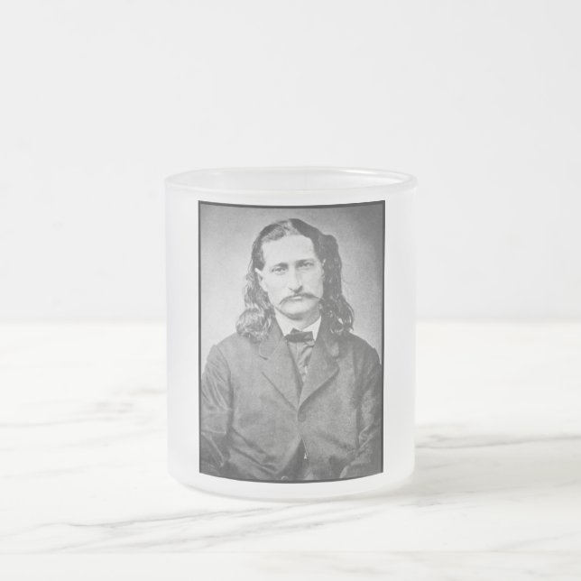 Marshal Wild Bill Hickok Old West Gunfighter Frosted Glass Coffee Mug (Center)