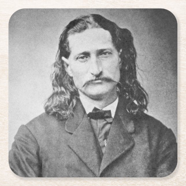 Marshal Wild Bill Hickok Old West Gunfighter Square Paper Coaster (Front)