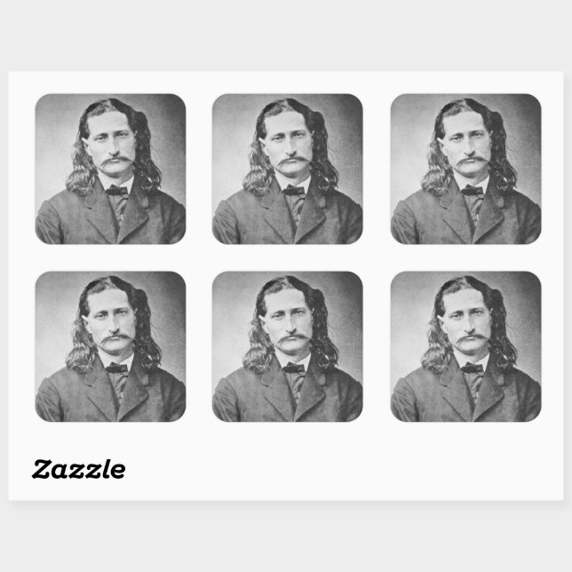 Marshal Wild Bill Hickok Old West Gunfighter Square Sticker (Sheet)