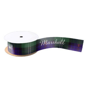 Marshall clan Plaid Scottish kilt tartan Satin Ribbon