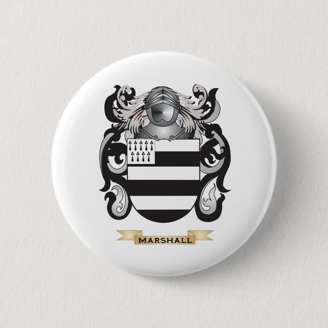 Marshall Coat of Arms (Family Crest) 6 Cm Round Badge (Front)