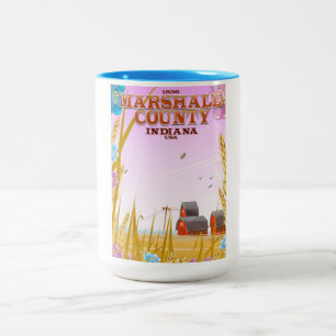 Marshall County '1836' Indiana travel poster. Two-Tone Coffee Mug