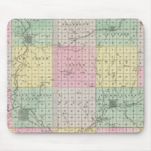 Marshall County and Irving, Kansas Mouse Mat (Front)