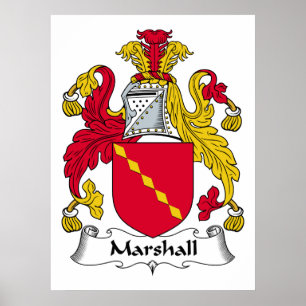 Marshall Family Crest Poster