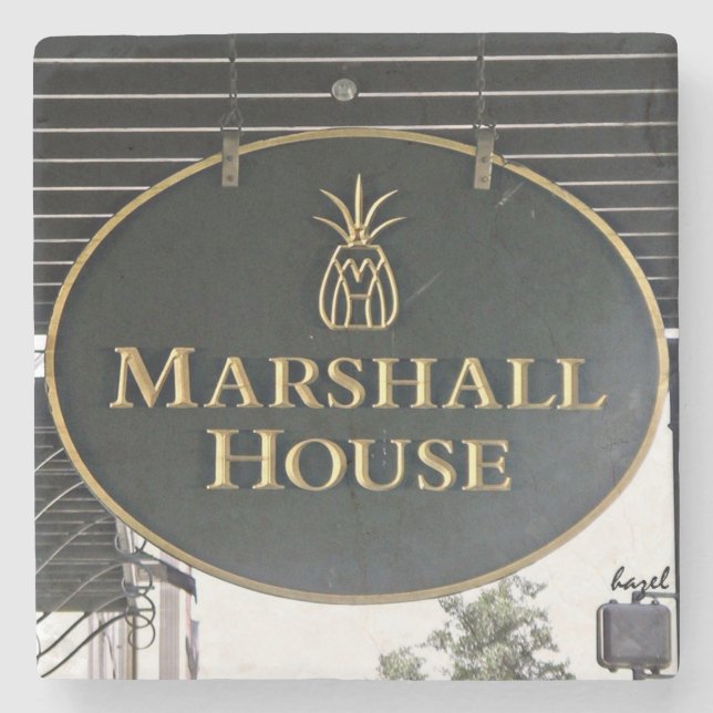 Marshall House, Savannah, Georgia Marble Coaster (Front)