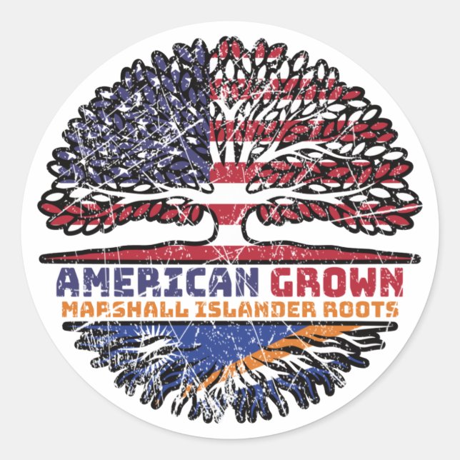 Marshall Islands American USA United States Classic Round Sticker (Front)