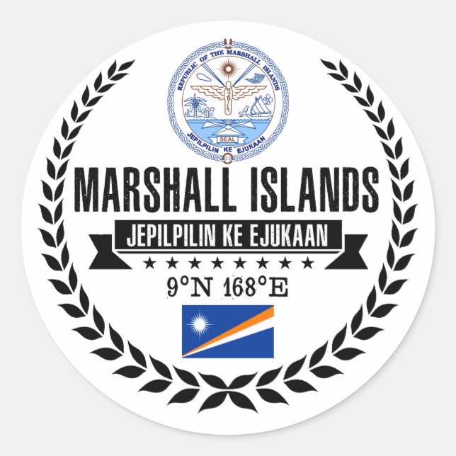 Marshall Islands Classic Round Sticker (Front)