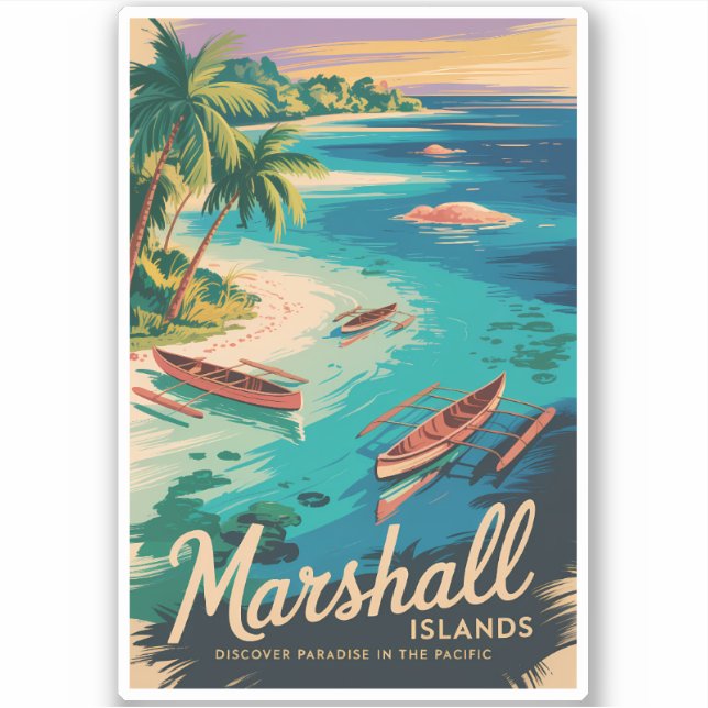 Marshall Islands Coast Illustration Travel Art (Front)