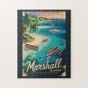 Marshall Islands Coast Illustration Travel Art Jigsaw Puzzle