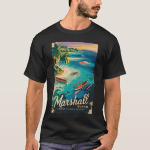 Marshall Islands Coast Illustration Travel Art T-Shirt