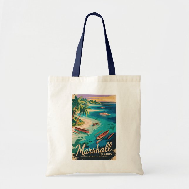 Marshall Islands Coast Illustration Travel Art Tote Bag (Front)