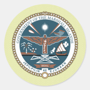 Marshall Islands Coat of Arms detail Classic Round Sticker