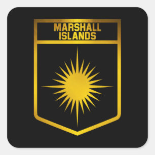 Marshall Islands Emblem Square Sticker