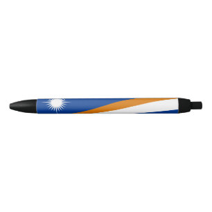 Marshall Islands Flag Black Ink Pen