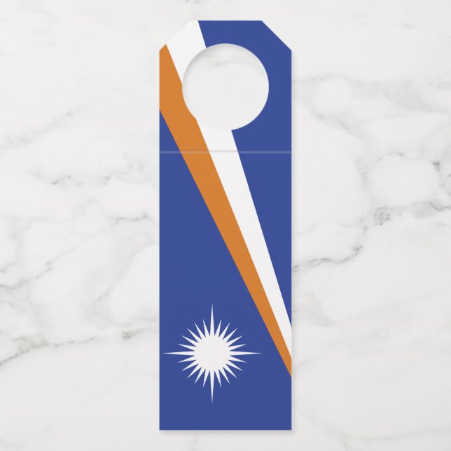 Marshall Islands flag Bottle Tag (Front)