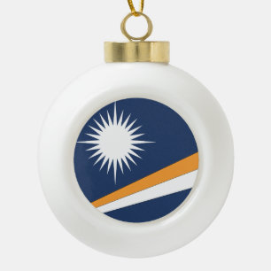 Marshall Islands Flag Ceramic Ball Christmas Ornament