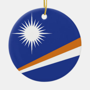 Marshall Islands flag Ceramic Tree Decoration