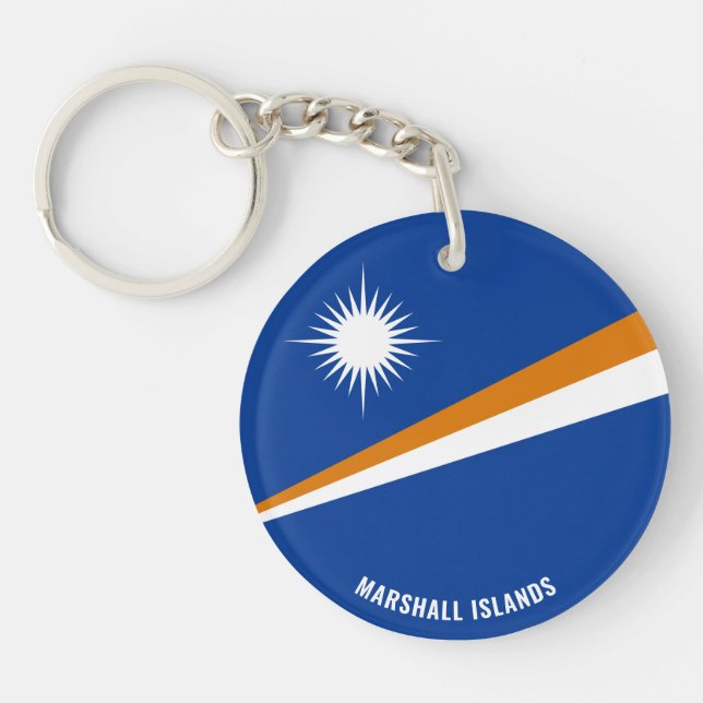 Marshall Islands Flag Charming Patriotic Key Ring (Front)