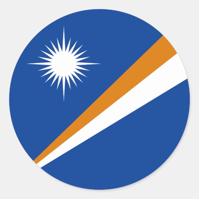 Marshall Islands Flag Classic Round Sticker (Front)