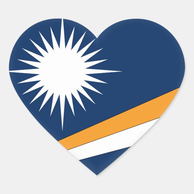 Marshall Islands Flag Heart Sticker (Front)