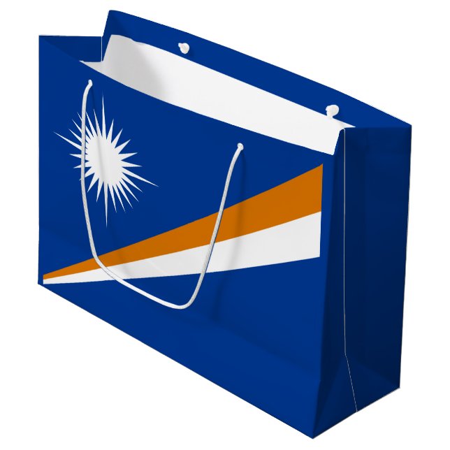 Marshall Islands Flag Large Gift Bag (Front Angled)