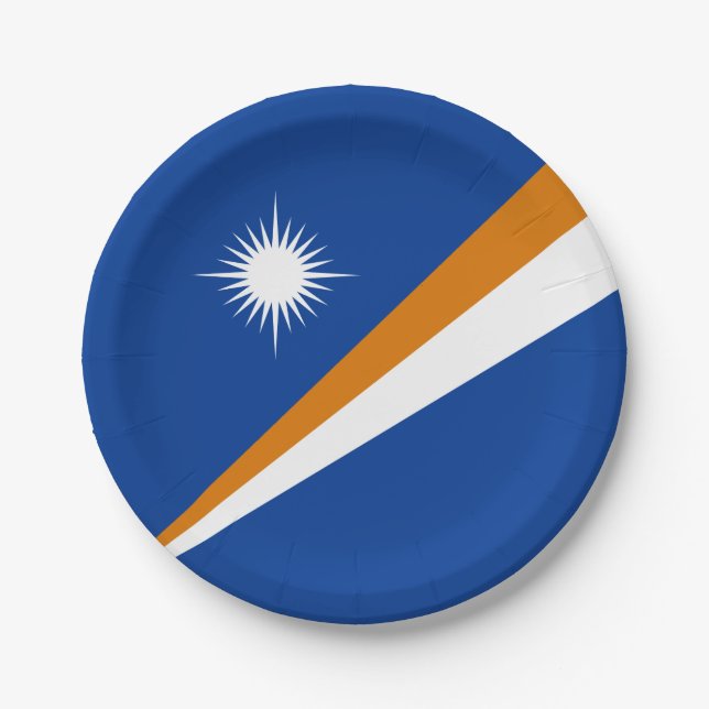 Marshall Islands Flag Paper Plate (Front)