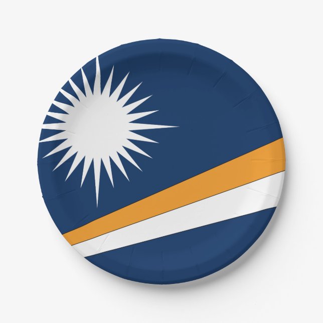 Marshall Islands Flag Paper Plate (Front)