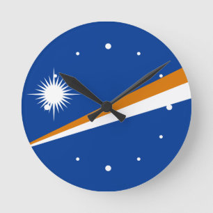 Marshall Islands Flag Round Clock