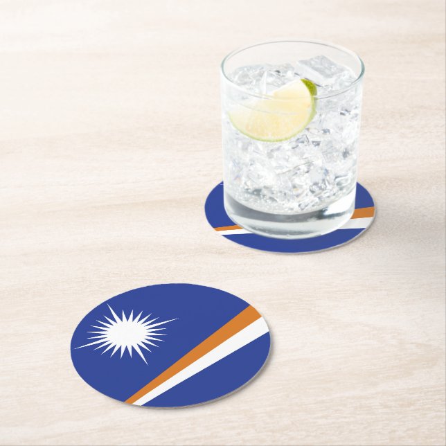 Marshall Islands flag Round Paper Coaster (Insitu)