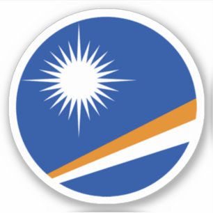Marshall Islands Flag Round Sticker
