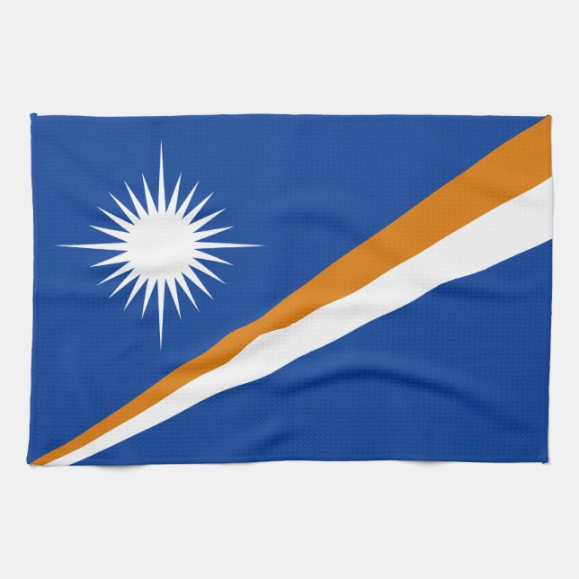 Marshall Islands Flag Tea Towel (Horizontal)