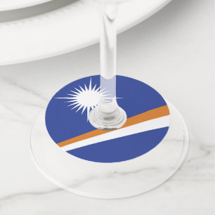 Marshall Islands flag Wine Glass Tag