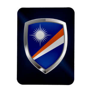 Marshall Islands Metallic Emblem Magnet